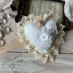 フランス アンティーク ヴィンテージ 花籠 花カゴ 手刺繍 その他素材