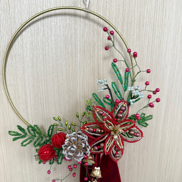 リースブーケ（レッド／グリーン）クリスマス　お正月 7枚目の画像