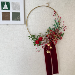 アクリルビーズリース ハンドメイド作品 SP人形付き リース non 通販