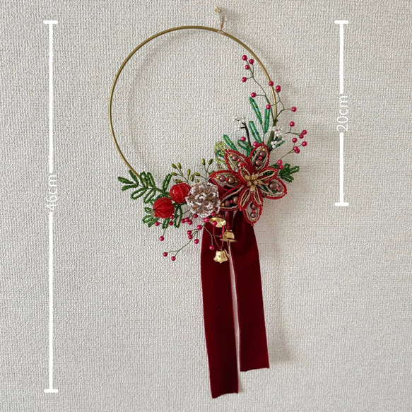 リースブーケ（レッド／グリーン）クリスマス　お正月 9枚目の画像