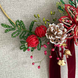 リースブーケ（レッド／グリーン）クリスマス　お正月 3枚目の画像