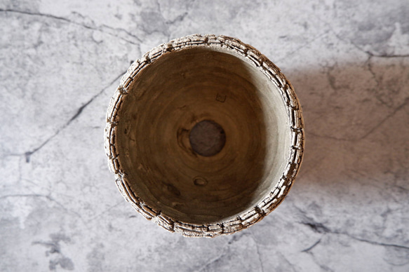 4号白砂岩墨流し裂紋鉢324　塊根植物　多肉植物　アガベ　盆栽　植木鉢　作家鉢　鉢皿　沖縄 5枚目の画像