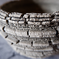 4号白砂岩墨流し裂紋鉢324　塊根植物　多肉植物　アガベ　盆栽　植木鉢　作家鉢　鉢皿　沖縄 2枚目の画像