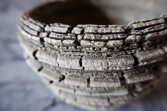 4号白砂岩墨流し裂紋鉢324　塊根植物　多肉植物　アガベ　盆栽　植木鉢　作家鉢　鉢皿　沖縄 2枚目の画像