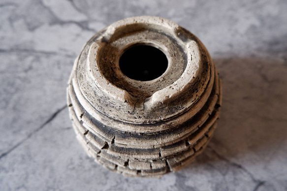 4号白砂岩墨流し裂紋鉢324　塊根植物　多肉植物　アガベ　盆栽　植木鉢　作家鉢　鉢皿　沖縄 6枚目の画像