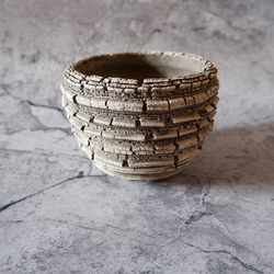 4号白砂岩墨流し裂紋鉢324　塊根植物　多肉植物　アガベ　盆栽　植木鉢　作家鉢　鉢皿　沖縄 1枚目の画像