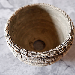 4号白砂岩墨流し裂紋鉢324　塊根植物　多肉植物　アガベ　盆栽　植木鉢　作家鉢　鉢皿　沖縄 4枚目の画像