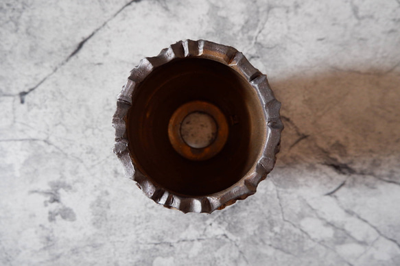 3号金黒重掛け鉢325　塊根植物　多肉植物　アガベ　盆栽　植木鉢　作家鉢　鉢皿　沖縄 5枚目の画像