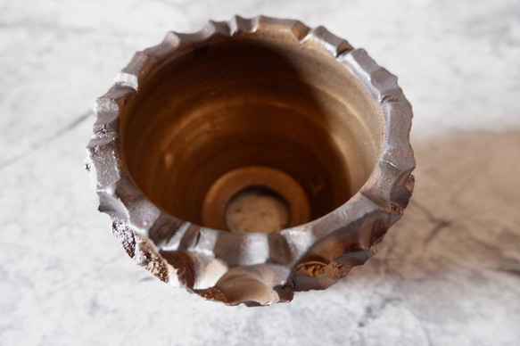 3号金黒重掛け鉢325　塊根植物　多肉植物　アガベ　盆栽　植木鉢　作家鉢　鉢皿　沖縄 4枚目の画像