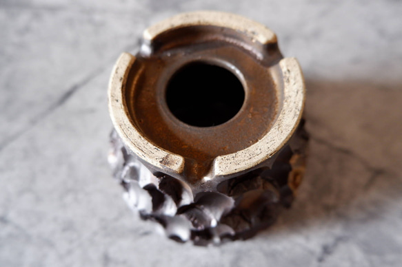 3号金黒重掛け鉢325　塊根植物　多肉植物　アガベ　盆栽　植木鉢　作家鉢　鉢皿　沖縄 6枚目の画像