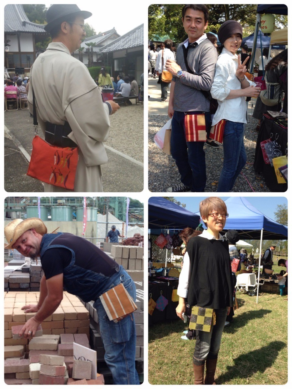 手ぶらでお出かけ！新品の帯地で作ったヒップバッグ「おともし帯（たい）」藤色菊紋　サコッシュ　ポシェット　御朱印帳入れにも