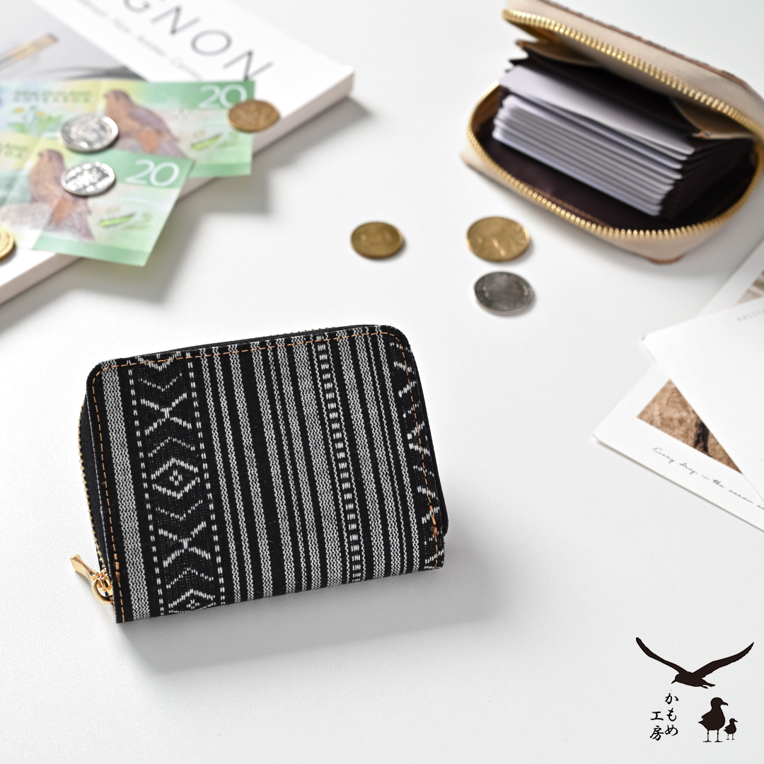 お札が折れない コンパクトウォレット 【白縞】 財布 ミニ財布 HZ12K