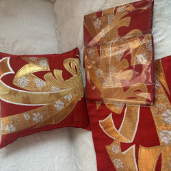 豪華刺繍 正絹テーブルランナーテーブルセンター 帯リメイク 鶴と