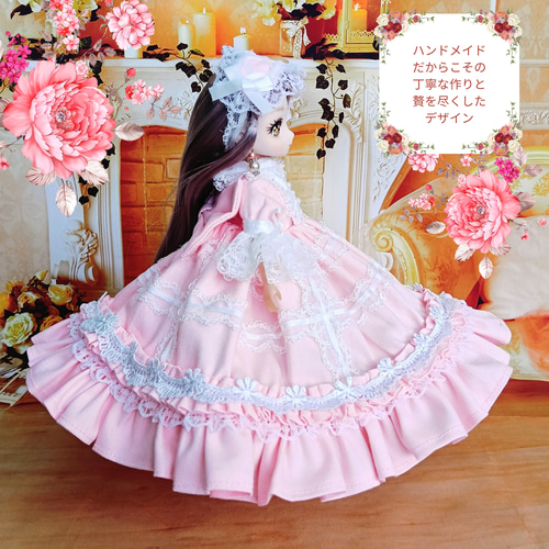 リカちゃんサイズ ロリータ ドレス ロリィタ ピンク ロリータ
