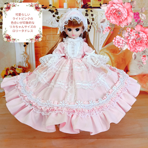 リカちゃんサイズ ロリータ ドレス ロリィタ ピンク ロリータ