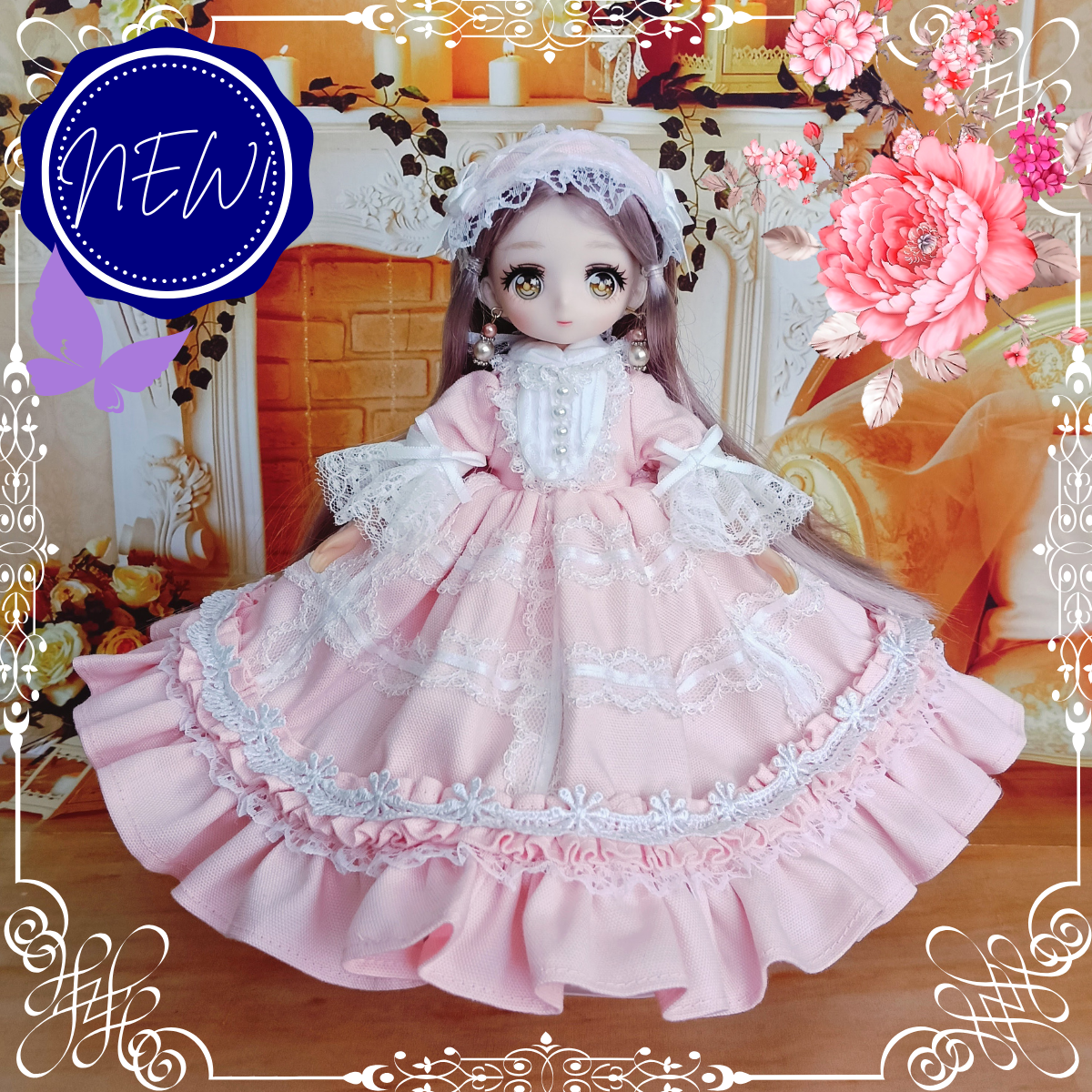 リカちゃんサイズ ロリータ ドレス ロリィタ ピンク ロリータ