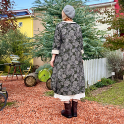 花柄コーデュロイの袖あらまワンピ（襟つき） 8枚目の画像