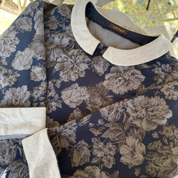 花柄コーデュロイの袖あらまワンピ（襟つき） 4枚目の画像