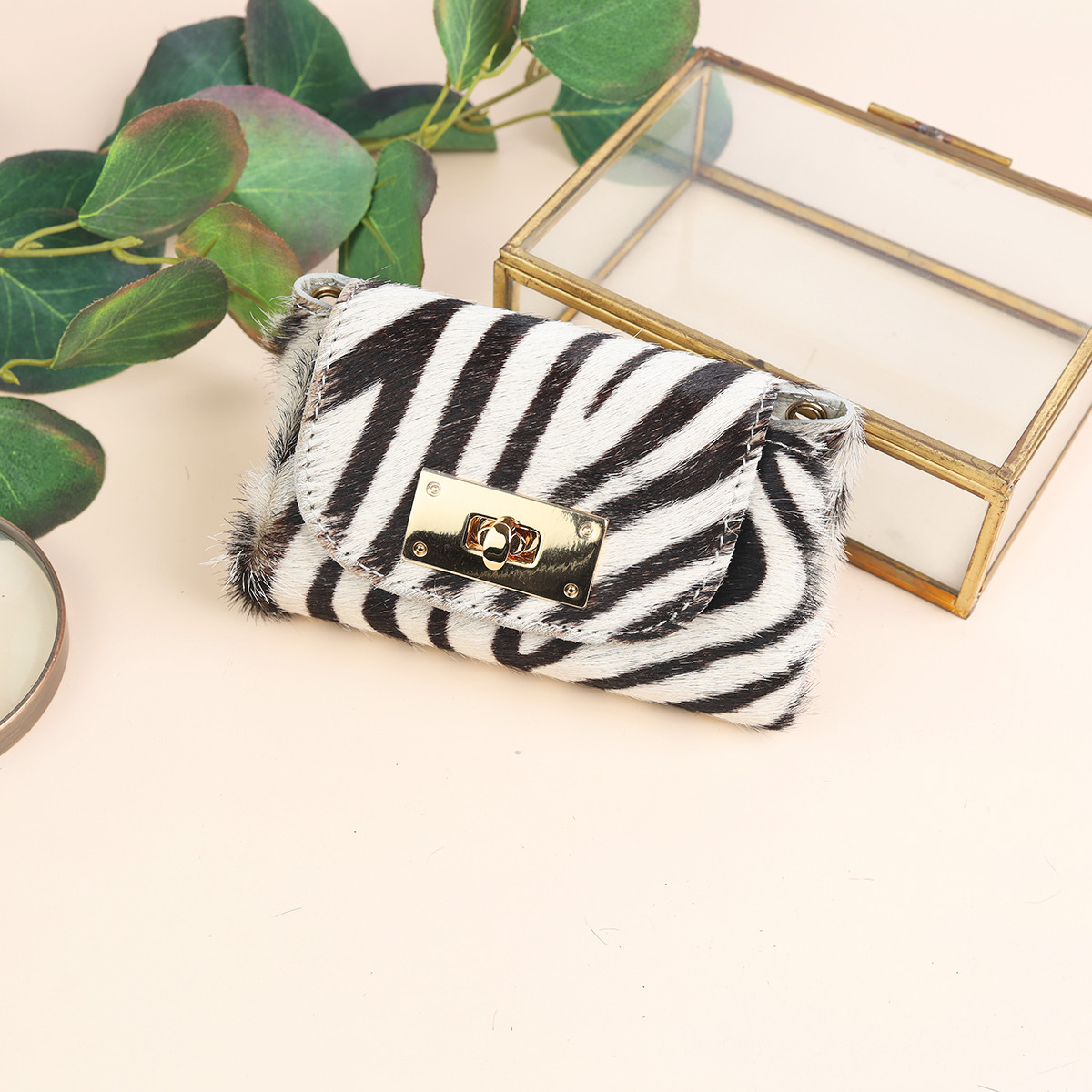 【毛付きゼブラ/オールインミニウォレット】身軽にキメるミニ財布/コンパクト/ハラコ/イタリアンレザー【DOOON】