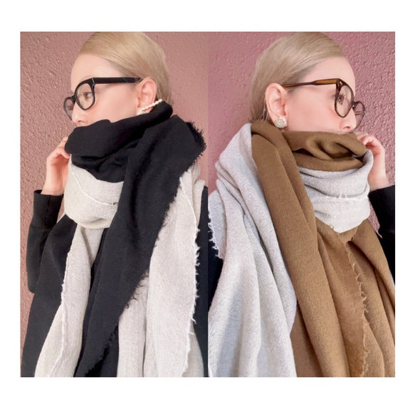 超輕盈❤️兩種顏色可選❤️柔軟羊毛❤️大號披肩❤️蓬鬆輕盈的厚實面料❤️隨機圓點❤️時尚配色 第20張的照片