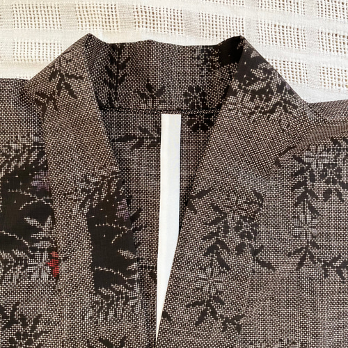 本場奄美大島紬 作務衣 古代染色純泥染 純手織り 未使用反物仕立 登録