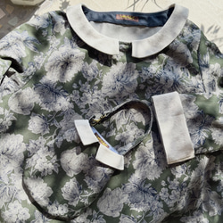 あのワンピとお揃い♡花柄コーデュロイのミニバッグ(襟つき) 4枚目の画像