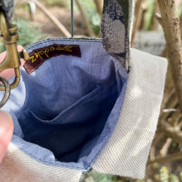 あのワンピとお揃い♡花柄コーデュロイのミニバッグ(襟つき) 6枚目の画像