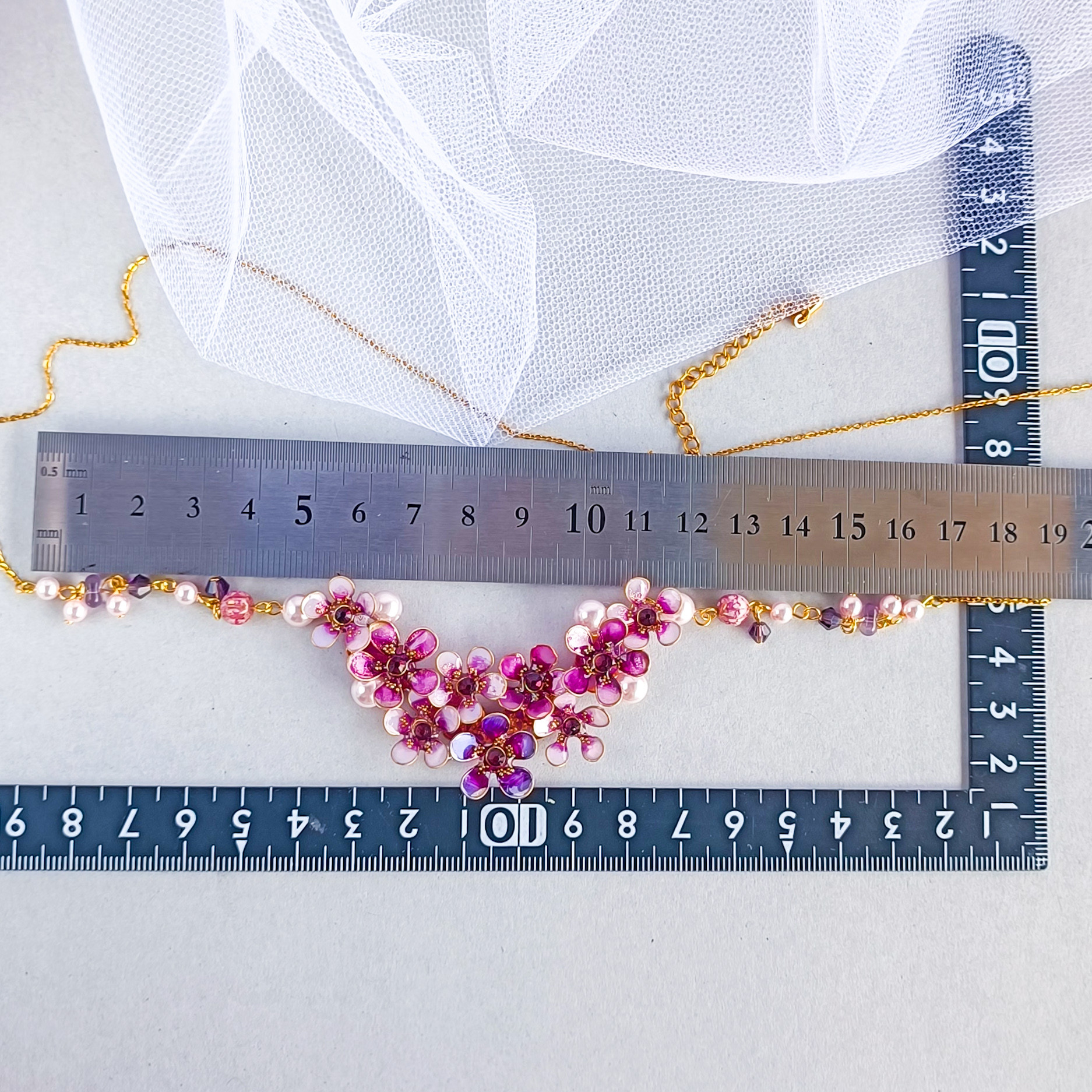 梅花尽くしのネックレス　春を象徴するレトロ可愛いお花　サージカルステンレス ※受注制作　na-mia