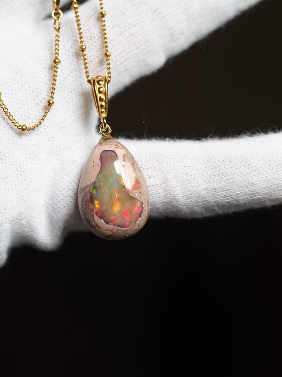 限定１  Galaxyオパール23  　K14gf製バチカンペンダントトップ No35