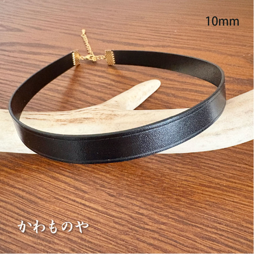本革 牛革 レザーチョーカー 黒 ネックレス サージカルステンレス使用