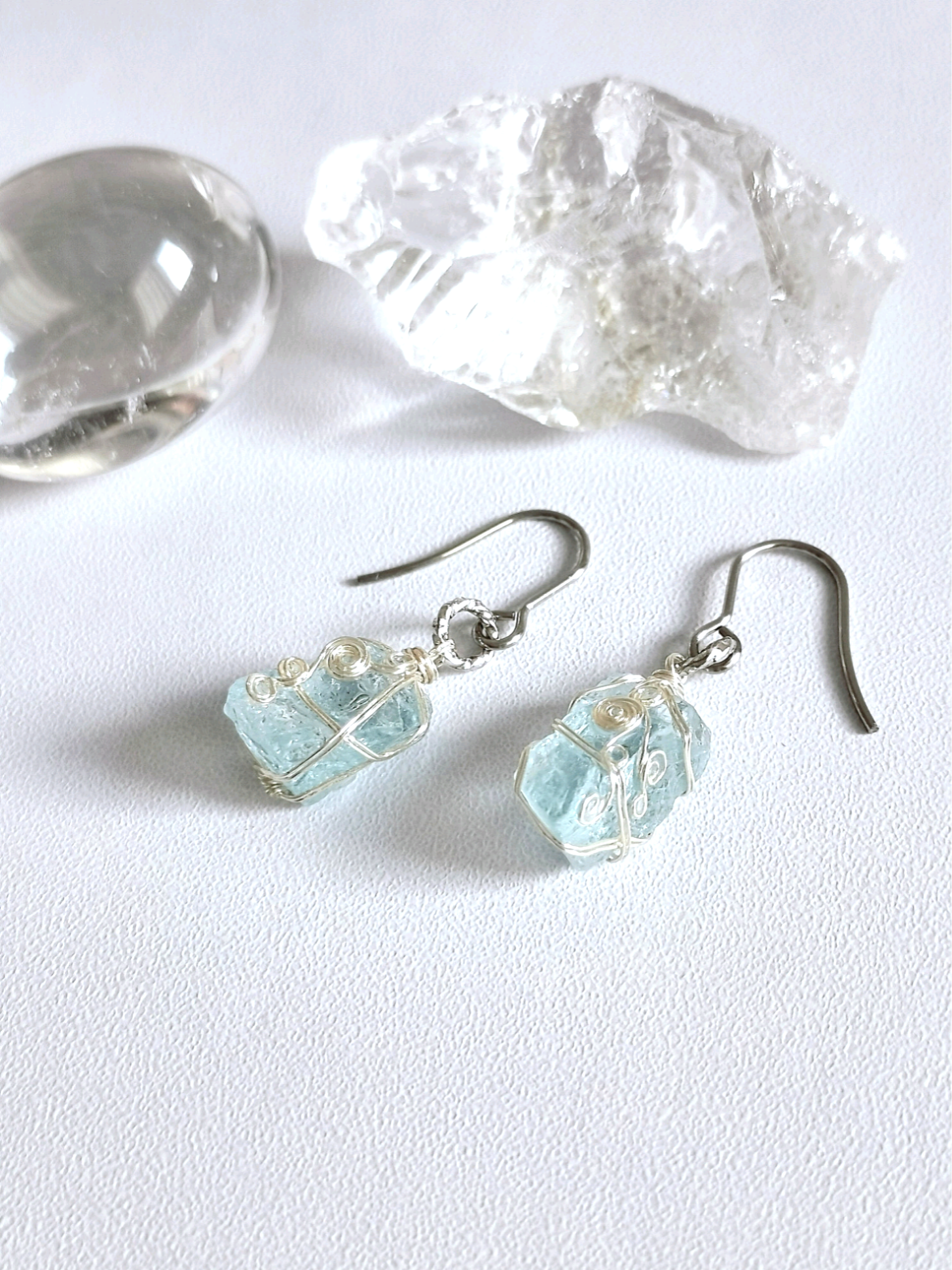 アクアマリン原石＊ピアス(サージカルステンレス)