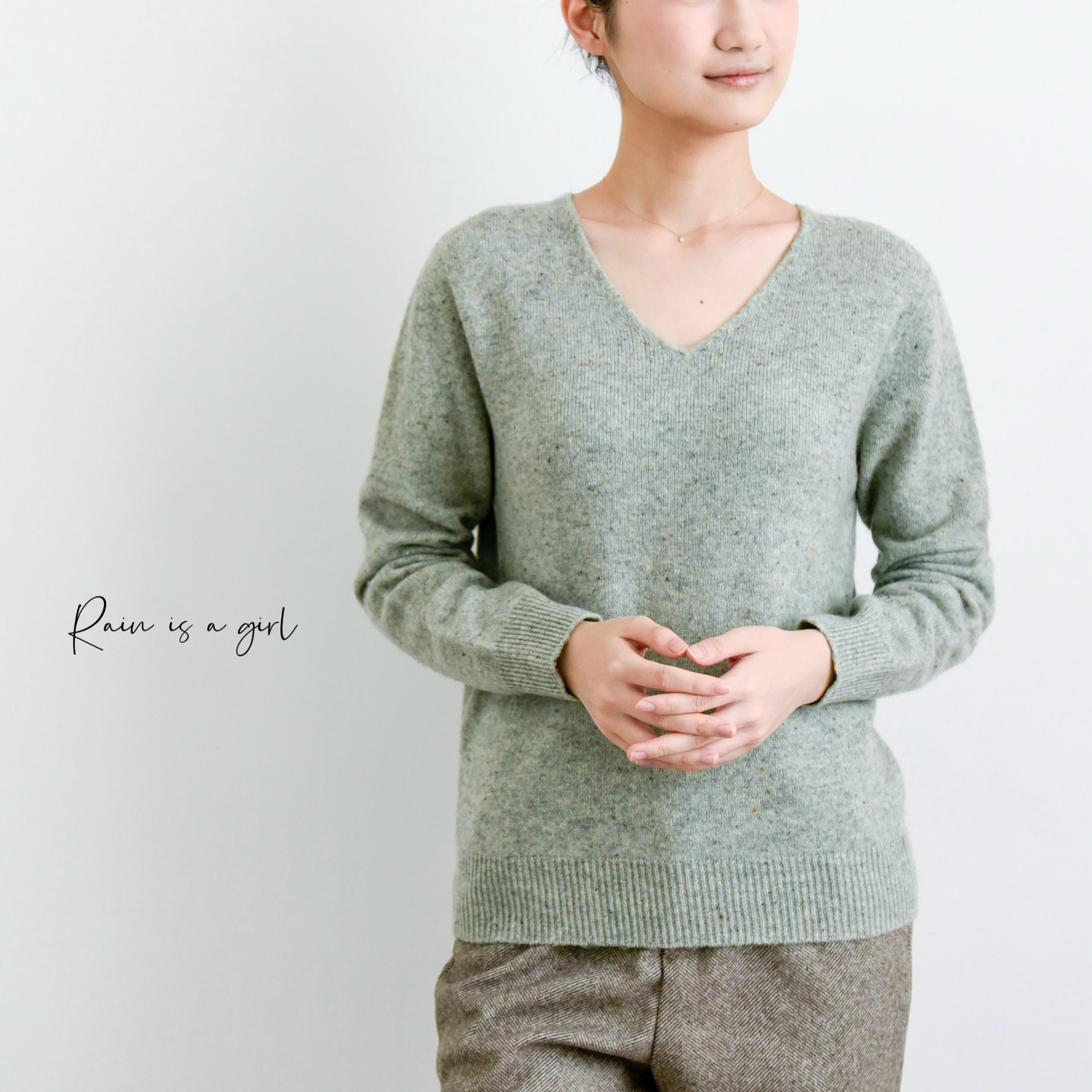 【中厚ウール100%★６色展開】Ｖネック│ゆったりめセーター│カジュアル│通勤・通学│秋冬の万能アイテム│T-234