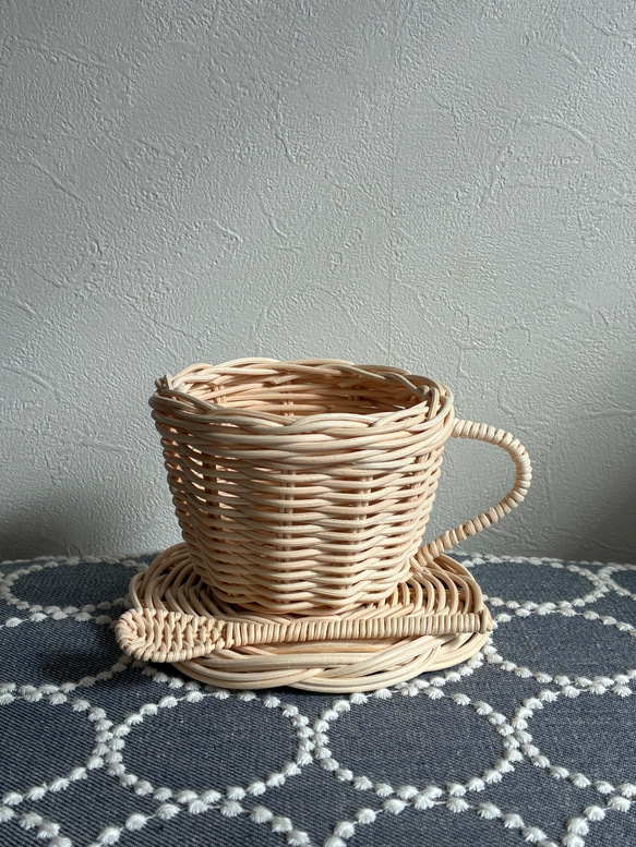 ラタン ティーカップセット 一輪挿し・花瓶・花器 belle_rattan＆craft