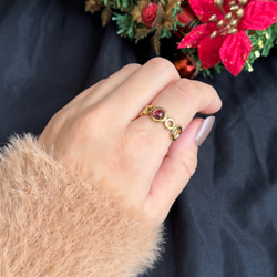 【選べる誕生石】天然石 リング サージカルステンレス 誕生日 プレゼント クリスマス ギフト フリーサイズ 指輪 2枚目の画像