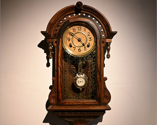 ユンハンス社製 黒柿材 アンティーク 振り子時計 ぜんまい時計