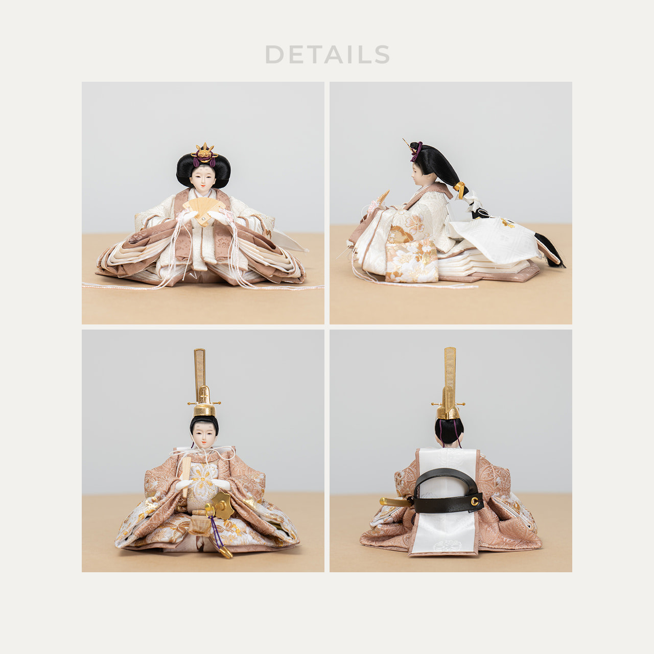 ことのひな人形｜ほのか｜円ケース｜LED円麻の葉銀B（3f-0115）｜コンパクトな雛人形｜ひな祭り｜雛人形