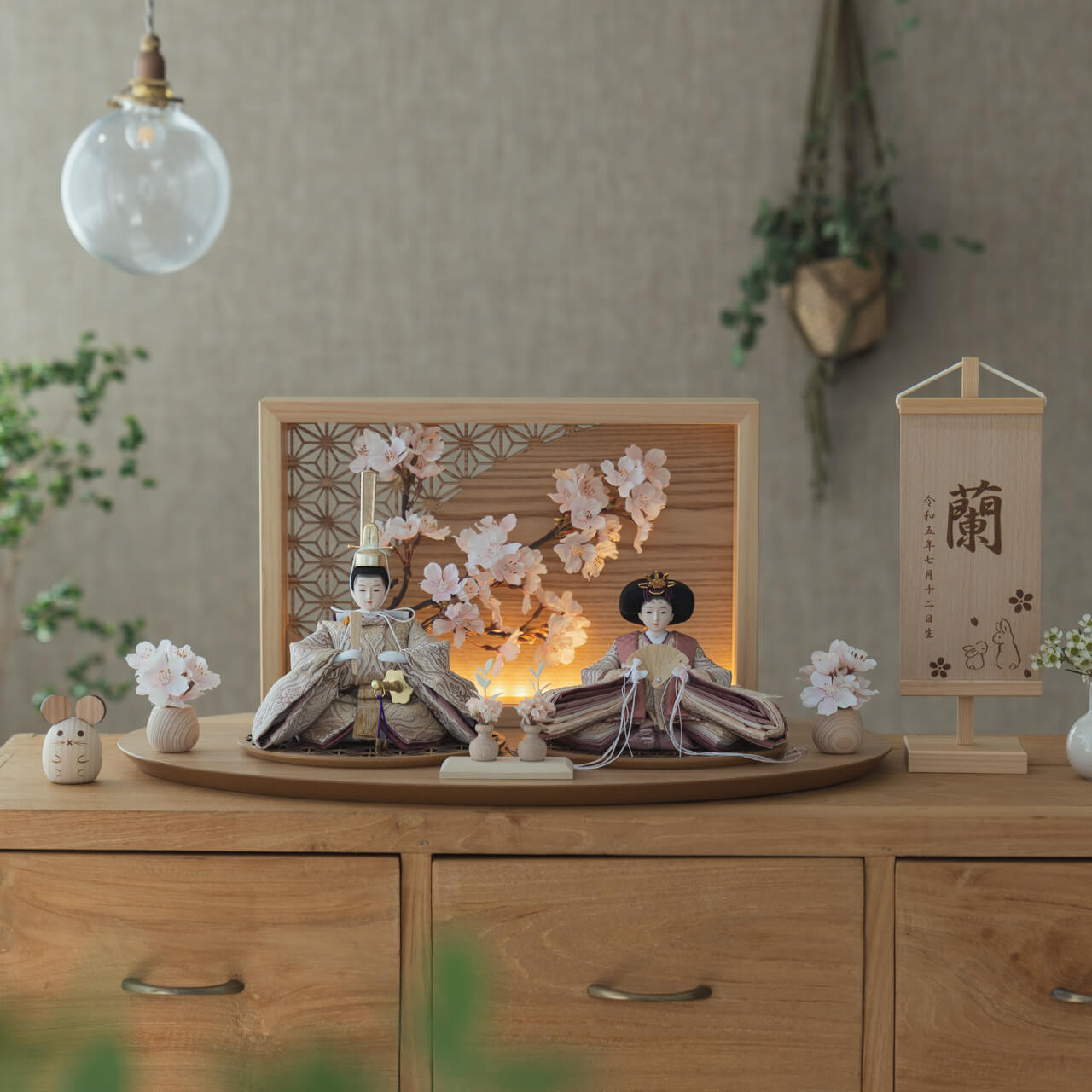 ことのひな人形｜れい｜衝立LED桜N（3e-0750）｜コンパクトな雛人形｜ひな祭り｜雛人形