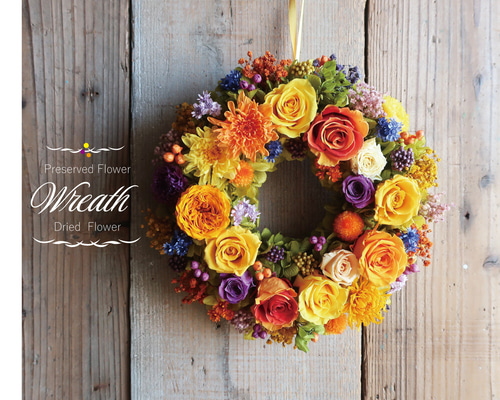 ローズ フラワーリース ✿ プリザーブドフラワー・ドライフラワー