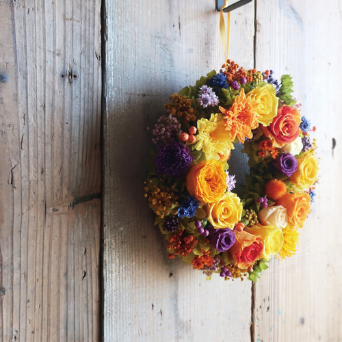 ローズ フラワーリース ✿ プリザーブドフラワー・ドライフラワー