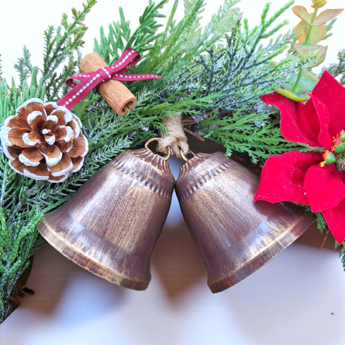 Creema 限定•1点限定》35cm/大きなベルとポインセチアのクリスマス