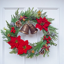 Creema 限定•1点限定》35cm/大きなベルとポインセチアのクリスマス