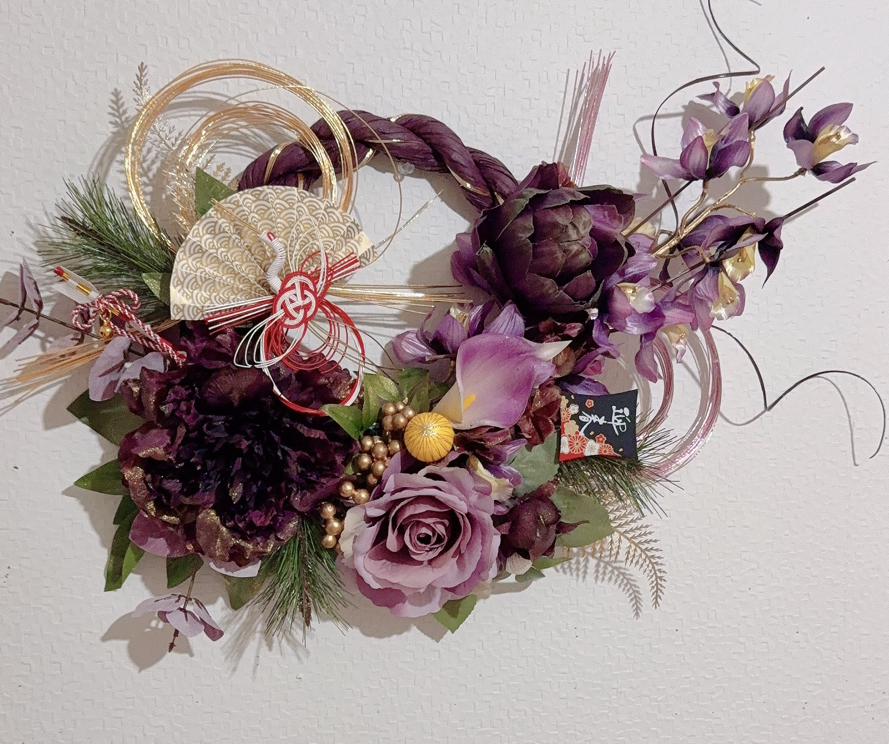 ❤️SALE❤️現代風パープルしめ縄アレンジ