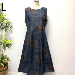 着物リメイク ワンピース ジャンパースカート 花柄 2WAY ギャザー