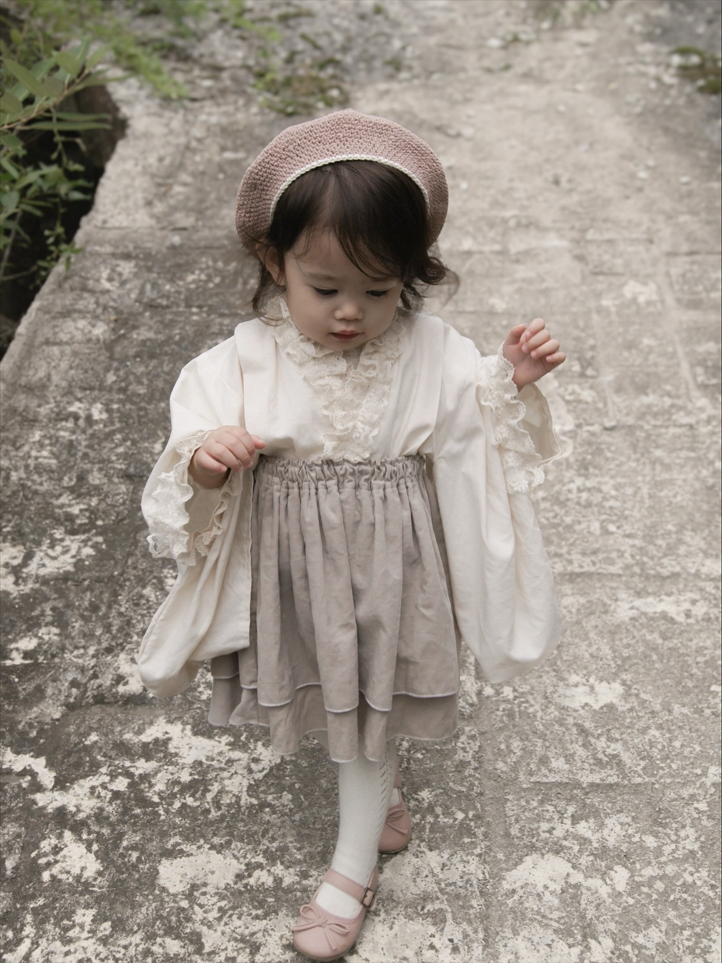 70-100size  backリボンのフリルスカート袴　【ソイラテ】