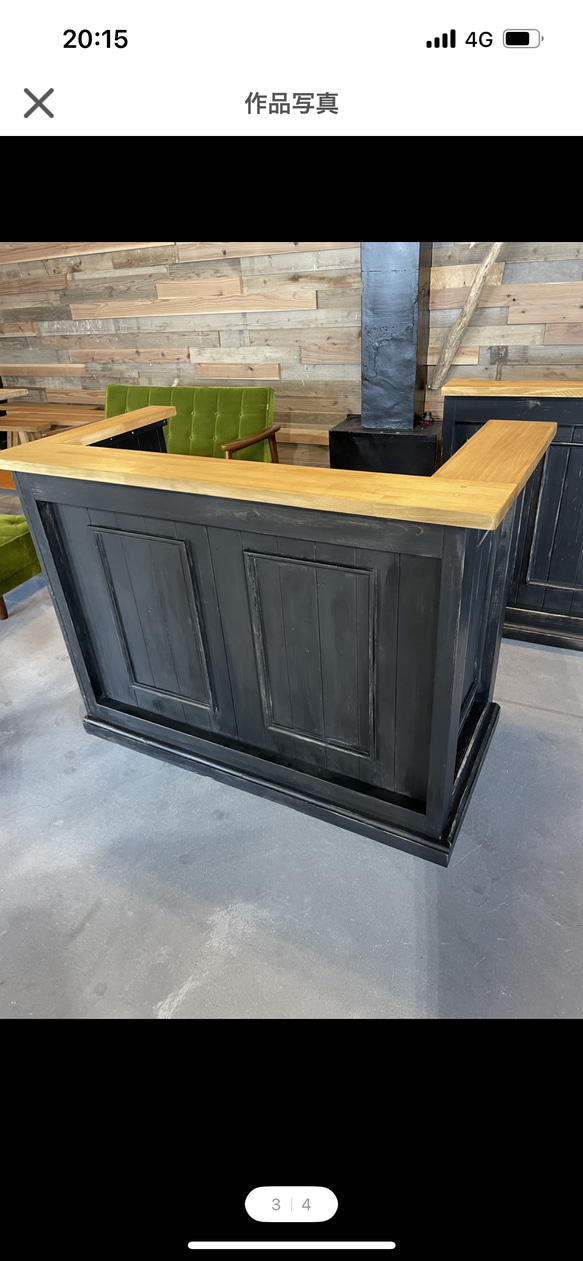 キャスター付き　アンティーク調　レジカウンター　受付カウンター 2枚目の画像