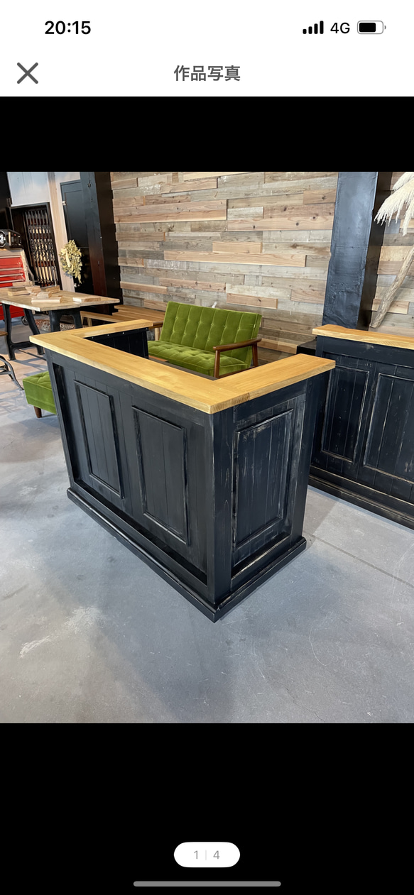 キャスター付き　アンティーク調　レジカウンター　受付カウンター 1枚目の画像