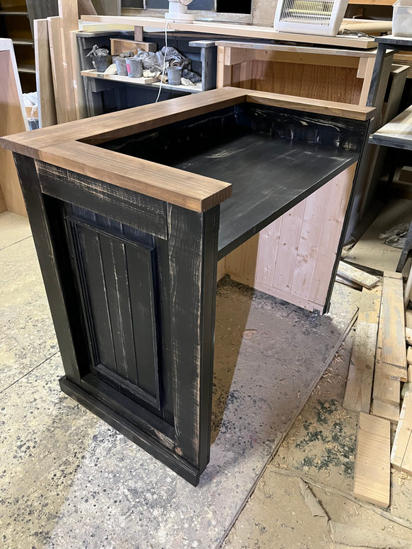 キャスター付き　アンティーク調　レジカウンター　受付カウンター 8枚目の画像