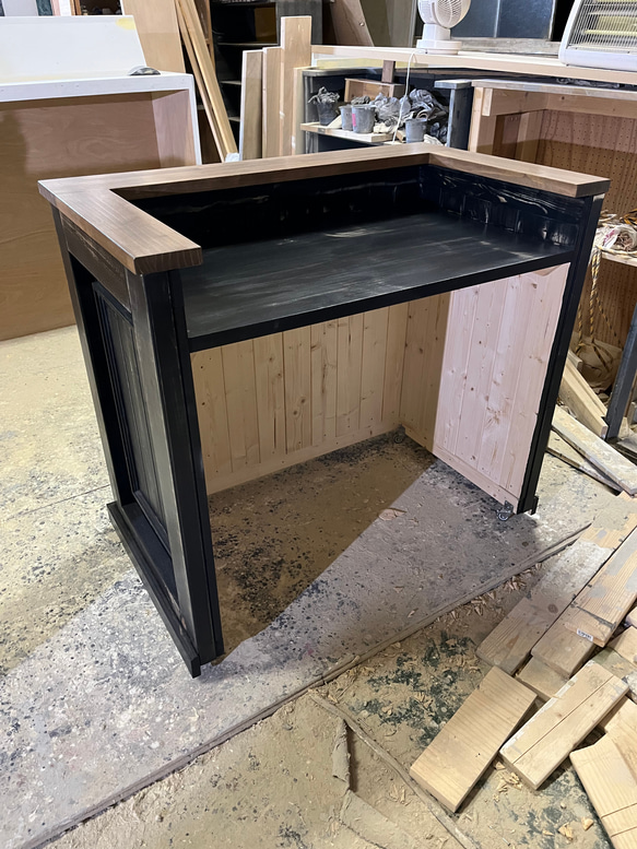 キャスター付き　アンティーク調　レジカウンター　受付カウンター 4枚目の画像