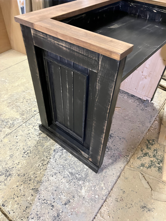 キャスター付き　アンティーク調　レジカウンター　受付カウンター 10枚目の画像