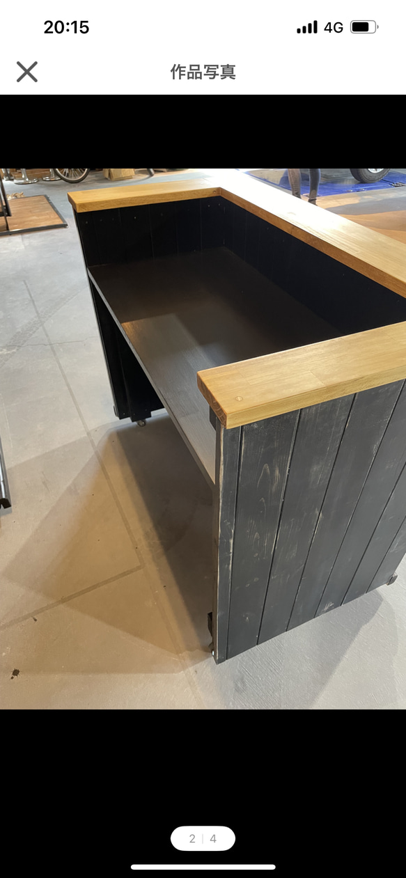 キャスター付き　アンティーク調　レジカウンター　受付カウンター 3枚目の画像